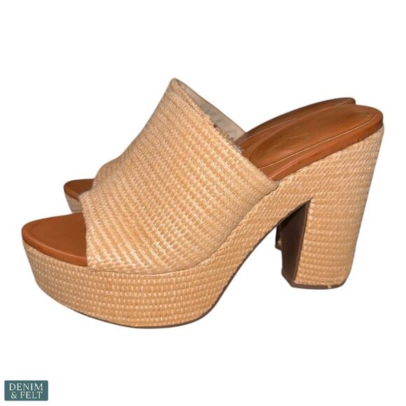 Jessica Simpson Camree Platform Slide Sandals Raffia Block Heels 7.5M NEW - Picture 7 of 14